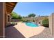 A spacious backyard features a pool, lush landscaping, and ample patio space at 5130 W Molly Ln, Phoenix, AZ 85083