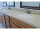 Close up on a bathroom vanity with double sinks and granite countertop at 5902 E Juniper Ave, Scottsdale, AZ 85254