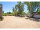 Large backyard featuring desert landscaping, privacy fencing, and mature trees at 851 E Village Circle N Dr, Phoenix, AZ 85022