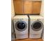 Well-equipped laundry room with washer, dryer, and built-in cabinets for ample storage at 9070 E Gary Rd # 152, Scottsdale, AZ 85260