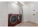 Functional laundry room with washer, dryer, and water heater with wood-look tile flooring at 1510 W Fillmore St, Phoenix, AZ 85007