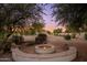 Cozy backyard fire pit area surrounded by desert landscaping, perfect for outdoor entertaining at 2661 E Birchwood Pl, Chandler, AZ 85249