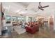Open-concept living room seamlessly flows into the dining area at 2661 E Birchwood Pl, Chandler, AZ 85249