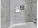 Close up of the newly tiled shower with built-in niche at 2954 N Oregon St # 6, Chandler, AZ 85225