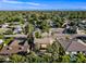 Wide aerial shot displaying a neighborhood with mature trees and community pool at 538 W Las Palmaritas Dr, Phoenix, AZ 85021
