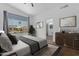 Cozy bedroom with a large window overlooking the canal and an ensuite bathroom at 1405 E Chicago Cir, Chandler, AZ 85225