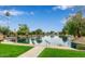 Enjoy serene views and waterfront access from this community lake, complete with landscaped paths and sitting areas at 1405 E Chicago Cir, Chandler, AZ 85225