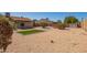Large backyard featuring desert landscaping, artificial grass, and a cozy fire pit area at 1430 N Ashland --, Mesa, AZ 85203