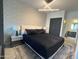 Contemporary bedroom with decorative wallpaper, sleek furniture, and en suite bathroom at 7120 E Kierland Blvd # 404, Scottsdale, AZ 85254