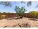Fenced backyard featuring low maintenance gravel landscaping and a metal gate at 804 N 46Th St, Mesa, AZ 85205