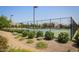 Well-maintained tennis court surrounded by lush landscaping, ideal for active recreation at 10538 E Naranja Ave, Mesa, AZ 85209