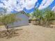 Wide shot of the backyard featuring low maintenance landscaping and mature trees at 10613 S 41St Pl, Phoenix, AZ 85044