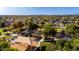 Wide aerial shot of a neighborhood park with playground equipment and seating areas at 1521 W Kent Dr, Chandler, AZ 85224