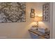 Inviting entryway nook with decor, granite countertop and stylish wall art for an elegant welcome at 19777 N 76Th St # 2142, Scottsdale, AZ 85255