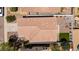 Aerial view of a tile-roofed home with a well-maintained yard at 742 W Vineyard Plains Dr, San Tan Valley, AZ 85143