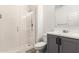 Bathroom boasts a modern shower and sleek vanity, providing a clean and stylish space at 10625 S 55Th Dr, Laveen, AZ 85339