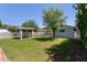 Large backyard with lawn, pergola and white picket fence at 152 W 2Nd St, Mesa, AZ 85201