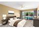Serene main bedroom retreat with sliding glass doors offering pool views and access at 1862 E Tulane Dr, Tempe, AZ 85283