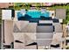 Stunning aerial view of a luxurious home with a sparkling pool and beautifully landscaped backyard at 2652 E Pelican Ct, Gilbert, AZ 85297