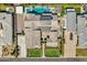 Overhead view of the property displaying the full backyard and patio with exterior landscaping at 2652 E Pelican Ct, Gilbert, AZ 85297