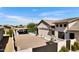 Aerial view of a backyard featuring a pool, outdoor seating, and ample parking space at 2652 E Pelican Ct, Gilbert, AZ 85297