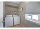 Functional laundry room with a window and full-size washer and dryer at 3236 E Chandler Blvd # 2018, Phoenix, AZ 85048