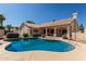 Backyard pool featuring desert landscaping and a covered patio area at 871 W Mesquite St, Gilbert, AZ 85233