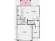 Open-concept floor plan highlighting the kitchen, dining area, great room, foyer, bedroom 4 and access to the 2-car garage at 25228 N 165Th Ln, Surprise, AZ 85387