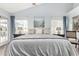 Inviting main bedroom with plush bedding, soft lighting, and access to the outdoors at 3054 E Norwood St, Mesa, AZ 85213