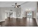 Spacious living room featuring modern tile floors, high ceilings, and ample natural light at 5435 E Cambridge Ave, Phoenix, AZ 85008