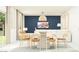 Bright dining area with modern table set adjacent to a cozy living room with a mounted TV at 9541 W Pinchot Ave, Phoenix, AZ 85037