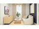Comfortable living area featuring a plush sofa, modern cabinet, and chic decor for relaxation at 9541 W Pinchot Ave, Phoenix, AZ 85037
