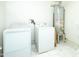 Basic laundry room equipped with a washing machine, dryer, and water heater at 1512 E Cypress St, Phoenix, AZ 85006