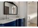 This bathroom features a dual sink vanity, and toilet room at 1610 N Apache Dr, Chandler, AZ 85224