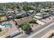 An aerial view shows the home, fenced-in backyard, pool, and convenient street access at 18212 N 43Rd Pl, Phoenix, AZ 85032