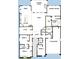 Floor plan showcasing a four-bedroom home with a three-car garage, study, covered patio, and an open-concept living area at 20213 W San Juan Ave, Litchfield Park, AZ 85340
