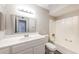 This bathroom has modern fixtures with a shower and toilet at 4833 N 63Rd Ln, Phoenix, AZ 85033