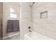Modern bathroom with tiled walk-in shower, and updated fixtures at 6022 E Colby St, Mesa, AZ 85205