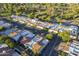 Aerial view of a neighborhood featuring lovely townhomes with red tile roofs near a golf course and community pool at 11416 N Century Ln, Scottsdale, AZ 85254