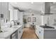 Well-lit kitchen with white cabinetry, modern stainless steel appliances, and a view into the adjacent dining area at 1421 W Pasadena Ave, Phoenix, AZ 85013