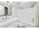 Clean bathroom with a combined shower and tub, modern fixtures, and bright lighting at 286 W Palomino Dr # 147, Chandler, AZ 85225