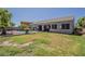 Spacious backyard featuring a covered patio, green lawn, and a sparkling pool at 2976 E Clifton Ave, Gilbert, AZ 85295