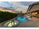 Private pool and spa surrounded by lush greenery, perfect for outdoor relaxation and enjoyment at 3018 E Vernon St, Gilbert, AZ 85298