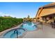Sparkling pool and spa in a private backyard setting, offering a relaxing oasis at 3018 E Vernon St, Gilbert, AZ 85298