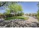 Large backyard features a lush lawn, desert landscaping, mature trees, and a sparkling pool at 31259 N 42Nd Pl, Cave Creek, AZ 85331