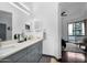 Modern bathroom featuring double sinks, sleek cabinetry, and plenty of counter space at 945 E Playa Del Norte Dr # 4019, Tempe, AZ 85288