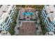 An aerial view of the community pool and lounge area at 945 E Playa Del Norte Dr # 4019, Tempe, AZ 85288