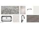 Kitchen sample, showcasing a sink, dark faucet, cabinet, neutral tile, and coordinating wood-look flooring at 15794 W Cheryl Dr, Waddell, AZ 85355