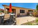 Backyard with outdoor kitchen, patio, desert landscaping and mountain views at 16538 E Westwind Ct # 51, Fountain Hills, AZ 85268