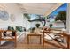 Cozy back patio with comfortable seating and a shaded covering that's great for entertaining at 5338 E Hearn Rd, Scottsdale, AZ 85254